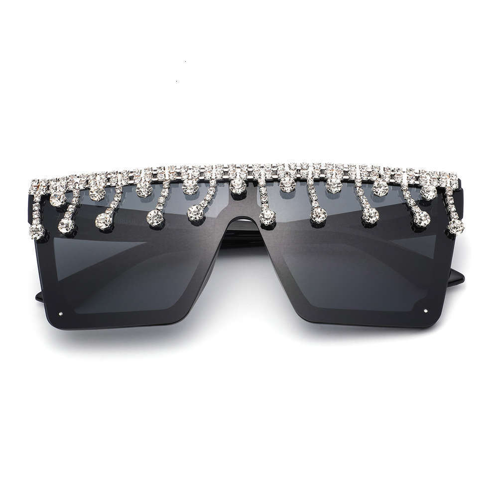 

Highend accessories sunglass oversized square Flat Top Sunglass White Drip Shad Feast Eyewear diamond sunglass, Black