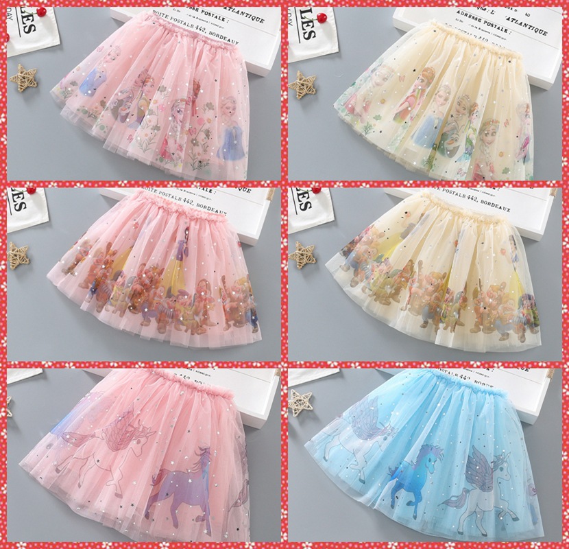 

Retail/wholesale baby girls tutu skirt dress kids Mesh sequin star love heart cartoon printed ruffle princess dresses childrens boutique clothing design clothes, 22 colors;tell me number