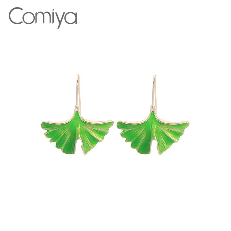 

Dangle & Chandelier Comiya Long Earrings Fashion Jewelry Zinc Alloy Enamel Leaf Brinco Pendant Earring For Women Brincos Pendientes Feminino, Silver