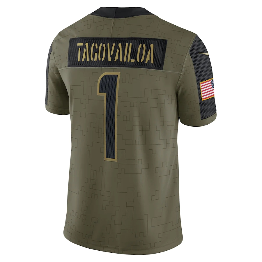 

MiamiDolphinsMEN WOMEN YOUTH Tua Tagovailoa Dan Marino 2021 Salute To Service Limited football Jersey