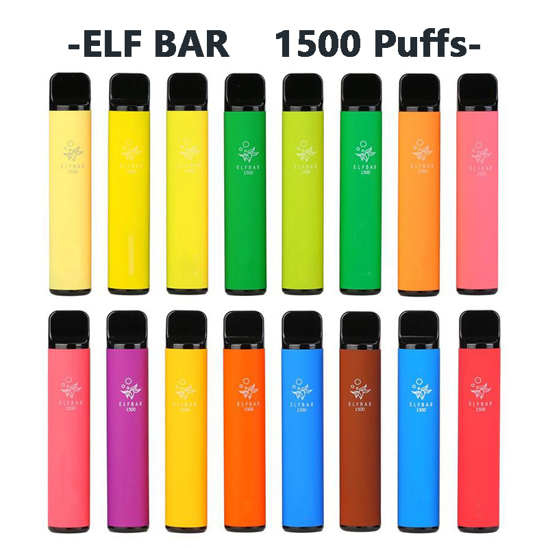

ELF BAR Disposable Vape Pen 1500 Puffs E Cigarettes 2% 4.8ml Prefilled Cartridge Pod Device 850mAh Battey Adjustable Vaporizer bars geek puff lux pro elfbar