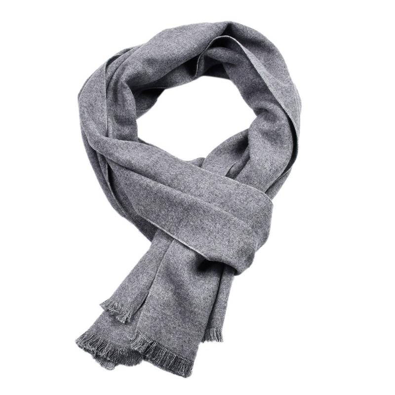 

Scarves 2021 Warm Soft Winter Men Solid Cashmere Scarf Tassel Navy Black Shawl For Man Business Long Pashmina Foulard Wrap