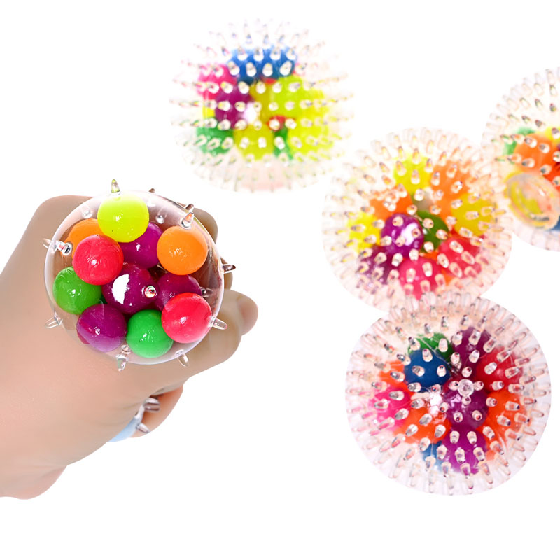 6.0CM Spiny Squishy Ball Fidget Toy Colorful Beads Squish Ball Anti Stress Venting Balls Squeeze Toys Stress Relief Decompression Toys Anxiety Re-image-737337393