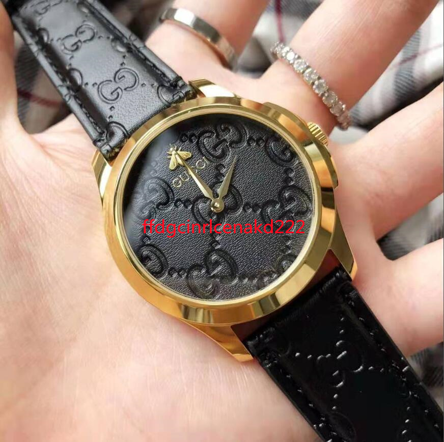 

044 GGHOT fashion Classic NEW women Men watch quartz WATCH Genuine Leather SPORTS watches BUSINESS wristwatch