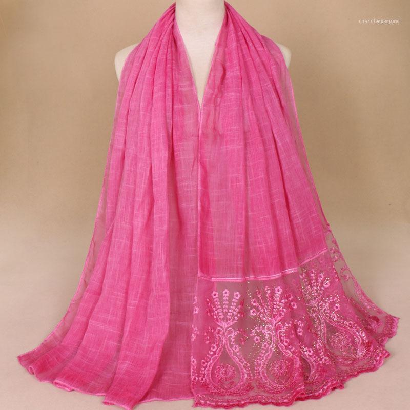 

Scarves Cross-border Sales To Dye Cotton Monochromatic Women's Scarf Long Towel VS051 Source Lace Diamond Mosaic Fashion1