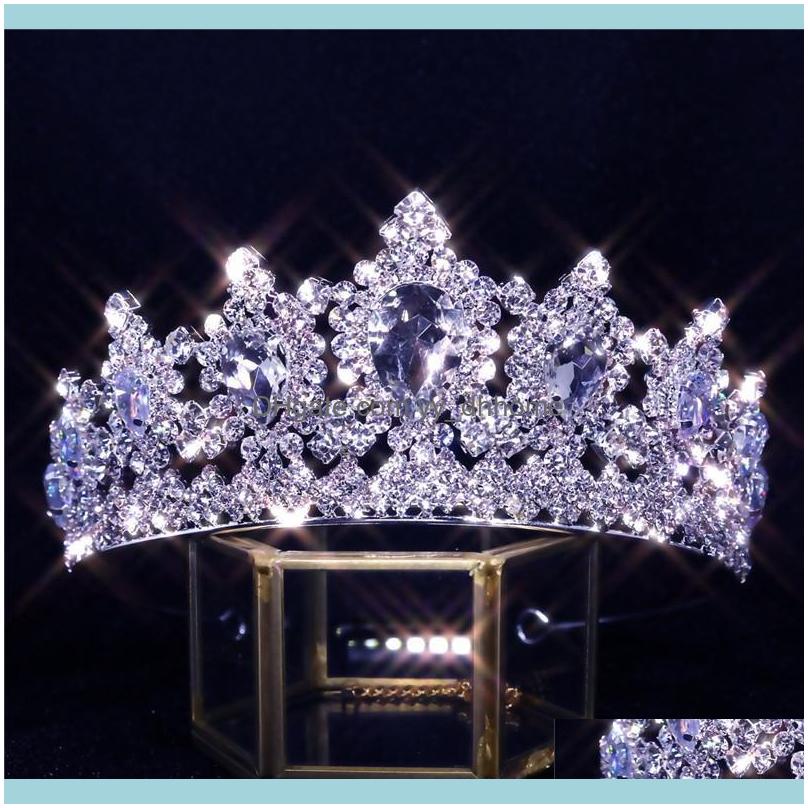 

Jewelry Jewelryzircon Rhinestone Crowns Vintage Style Big Eye Shape Wedding Aessories Bridal Hair Tiaras Yellow Gold Party Clips & Barrettes