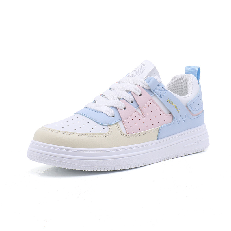 

2021 Autumn Female Running Shoes Color Matching Flat White Shoes Female Students Street Shooting Thick Bottom Shoes, Black