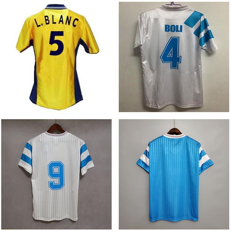 

Vintage 1990 1991 1992 1993 1998 1999 2000 Retro Soccer Jersey Maillot Olympique de Marseille Football shirts CANTONA WADDLE PELrsey, 1993 home