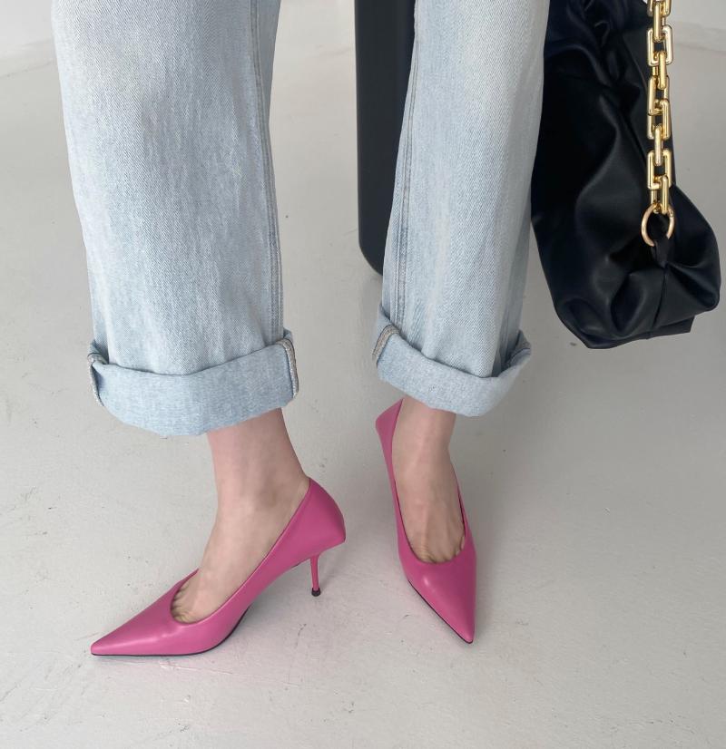 

Dress Shoes 2021 Spring And Autumn Net Red Ins Pointed Thin High Heels Simple Fashion Candy Color Commuter Ol Women's Single, Black