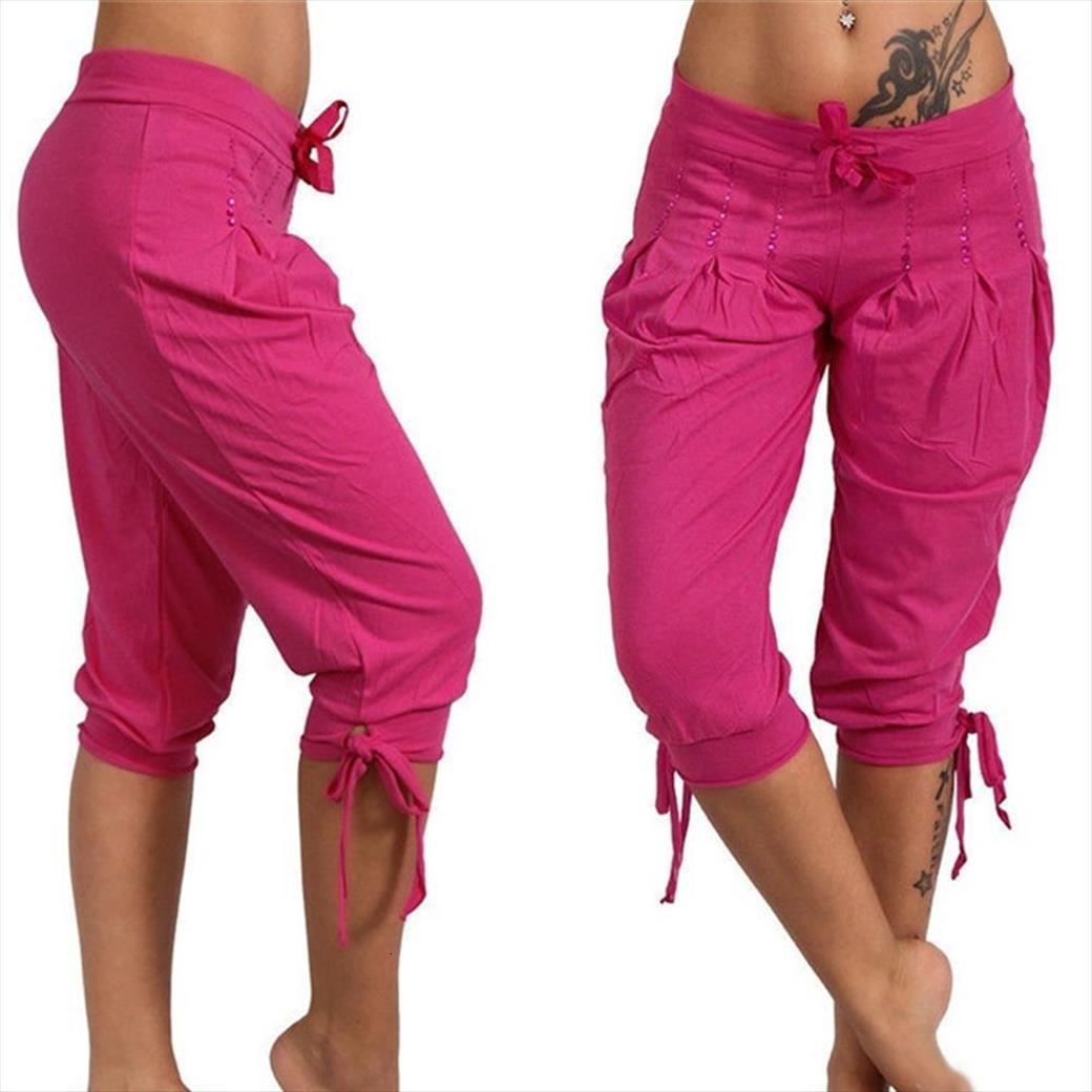 

plus size casual solid women pants color sequined pleated drawstring, Black;white