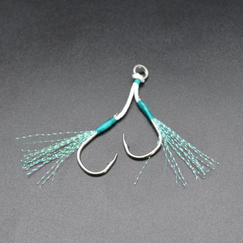 

Fishing Hooks 3pcs Lure Iron Plate Special-purpose Double Hook With Circle Bright Silk