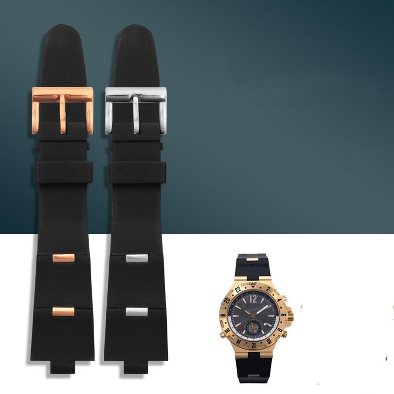 

Watch Bands 22mm 24mm Black Rubber Scuba Diver Band Strap Fit BVLG Diagono