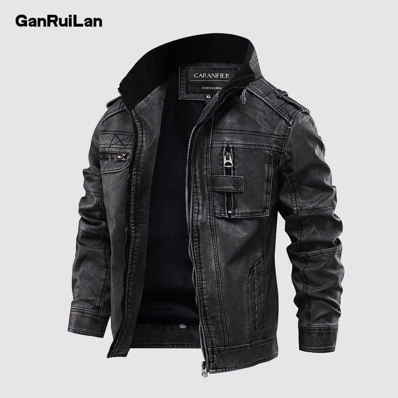 

Men's PU Leather Jacket Winter Military Pilot Bomber Jackets Autumn Fashion Outerwear Motorcycle Biker Leather Coat JK18022 211018, Blue asian size