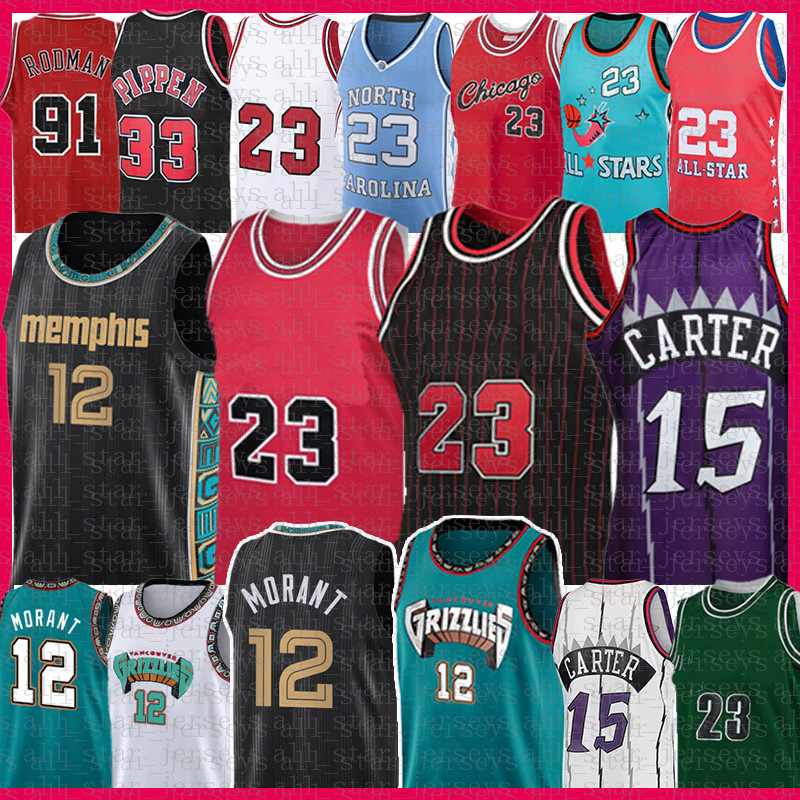 

Ja 12 Morant 23 Vince 15 Carter Basketball Jersey Scottie 33 Pippen Dennis 91 Rodman Retro Mesh Jersey 2021 New Men's Youth Kids Adult, 2021 jersey