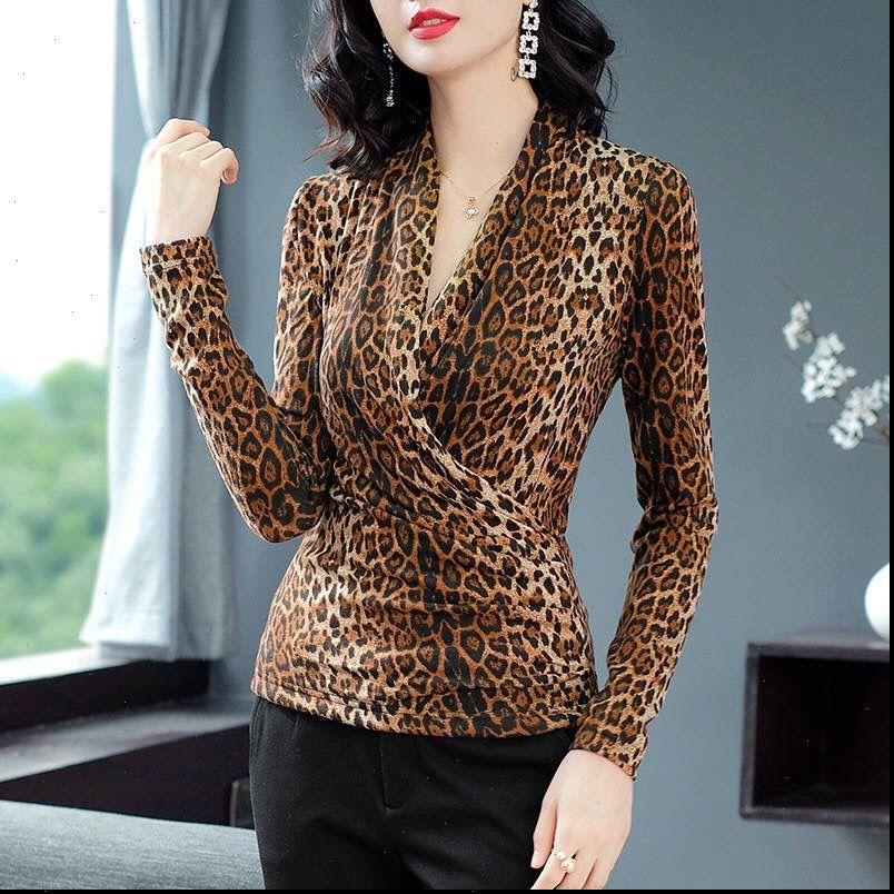 

womens spring autumn style women shirt blouses leopard v neck long sleeve hollow out sequined korean slim, White