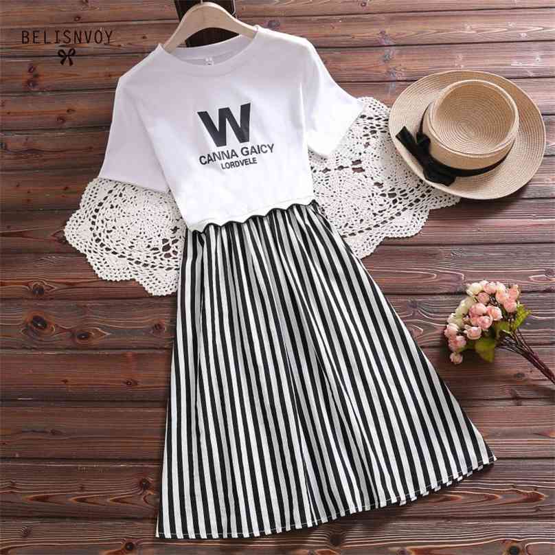 

Preppy Style Patchwork Summer Women Cute Dress Letter Printed Casual Striped Vestidos Black Red Lace Up Elegant Mini 210520