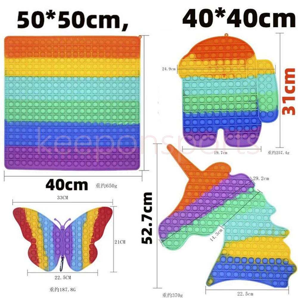 

NEW!!! 50CM 40CM 30CM Big Size Fidget Toys Push Bubble For Schoolbag Board Pendant Hot Adult Stress Relief Toy Kids Anti-Stress Fast Shipping