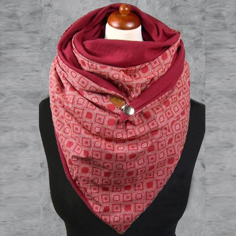 

Scarves 2021 Autumn Women's Cotton Warm Button Scarf