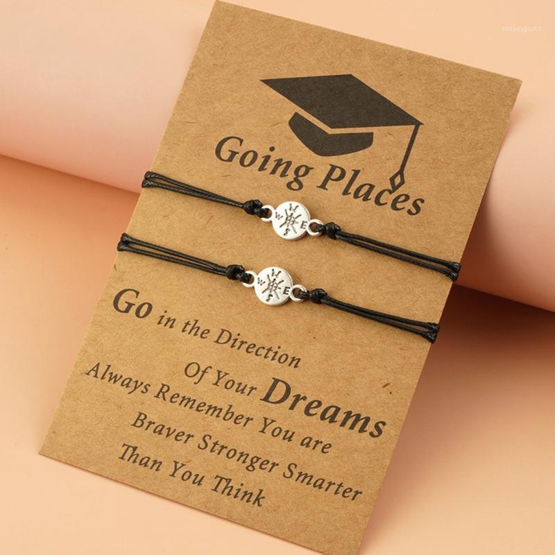 

Charm Bracelets Graduation Gift For Ladies Compass Bracelet Class Of 2021 University The Sister Classmates1