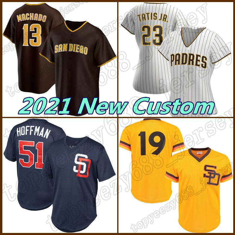 

23 Fernando Tatis Jr. Custom San Diego Baseball 13 Manny Machado 19 Tony Gwynn 51 Trevor Hoffman 11 Yu Darvish Padres Jersey 24 Blake Snell, Blue;black