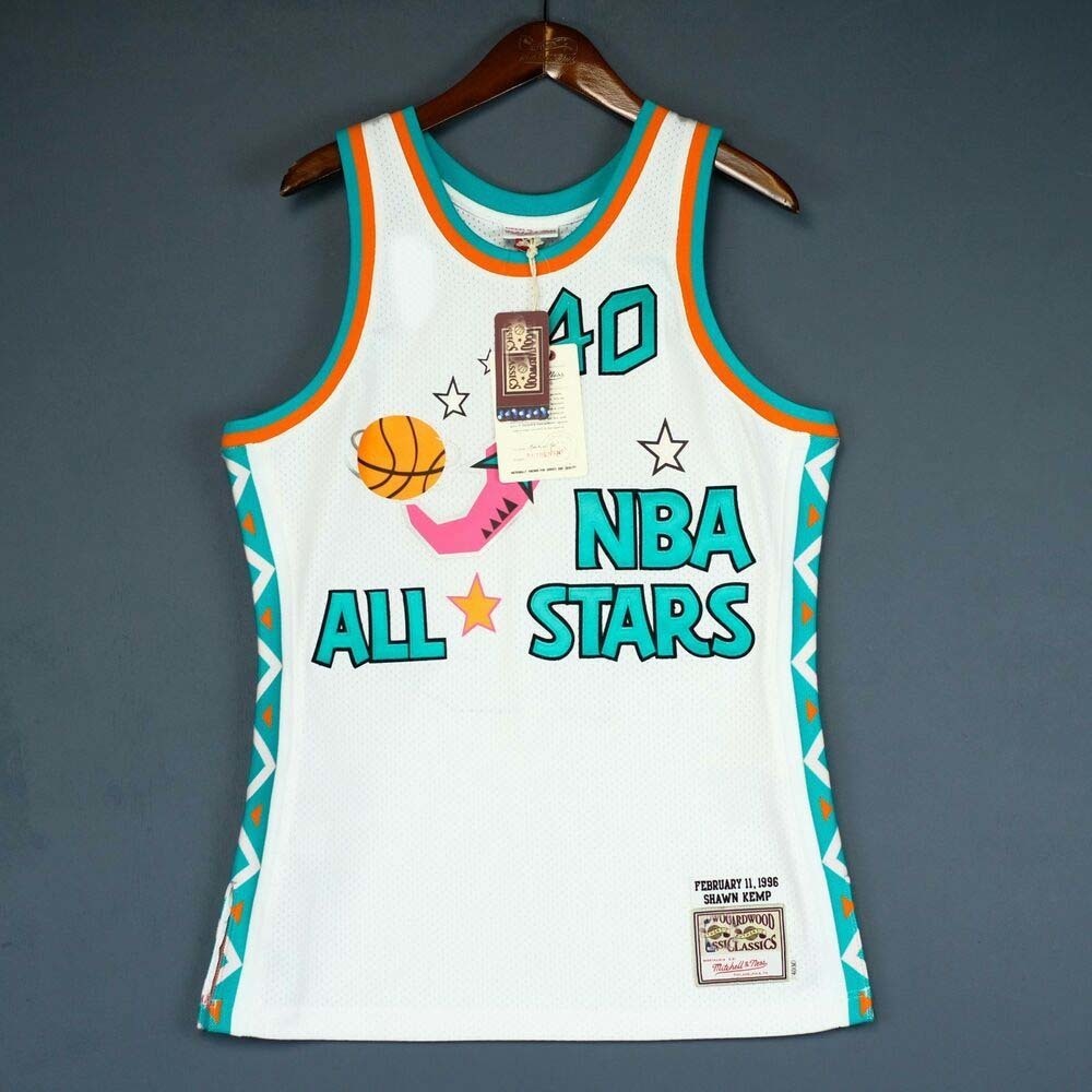 

100% Stitched Shawn Kemp Mitchell & Ness 1996 All Star Jersey Men XS-5XL 6XL shirt basketball jerseys Retro NCAA, Black