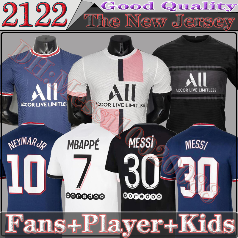 

30# MESSI ERGIO RAMOS 21 22 Paris soccer jersey home away 2122 MBAPPE VERRATTI MARQUINHOS KIMPEMBE DI MARIA KEAN Men Fsan Player version KID, Black;yellow