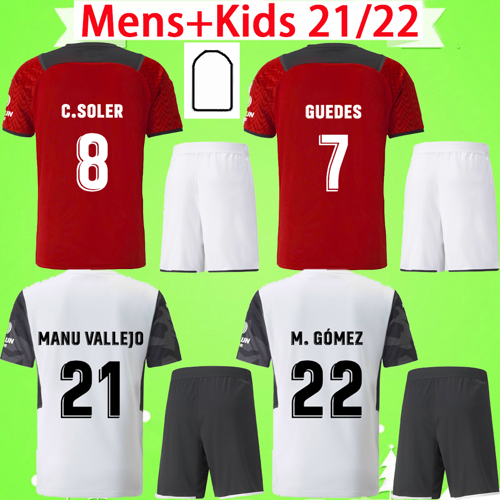 

Adult + Kids kit with shorts 2021 2022 Valencia CF Soccer Jerseys Mens sets C.SOLER GAYA 21 22 GUEDES MANU VALLEJO boys suits football shirts child PICCINI M.GOMEZ WASS, 21/22 with socks