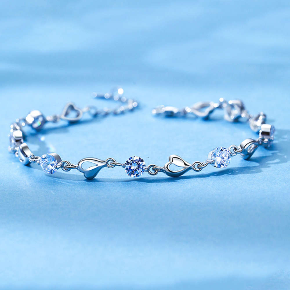 

Bestie female sterling silver bracelet, net red INS, tiktok, live, simple, honey, hand, jewelry, gifts., Golden;silver