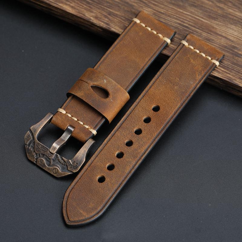 

Bronze Watch Watchband Mechanical Retro Style Bracelet, 20 22 23 24 26MM Adapts To PAM Men Strap Soft Bands