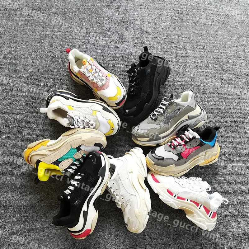 

Mens Triple S Shoes Clear Sole Sneaker 3-layered Outsole Women Luxurys Designers sneakers Paris 17FW Black White Letter Colorful Retro Ladies Casual Trainers 35-46, 11