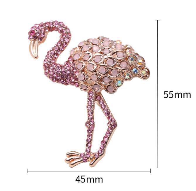

Pins, Brooches 50pcs/lot Rhinestone Flamingo Unisex Women And Men Brooch Pin Bird Animal Fashion Dress Coat Accessories, Gray