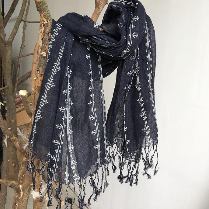 

Scarves Unisex Style Spring Summer Autumn Winter Scarf Cotton And Linen Solid Color Long Women's Shawl Fashion Men, Blue;gray