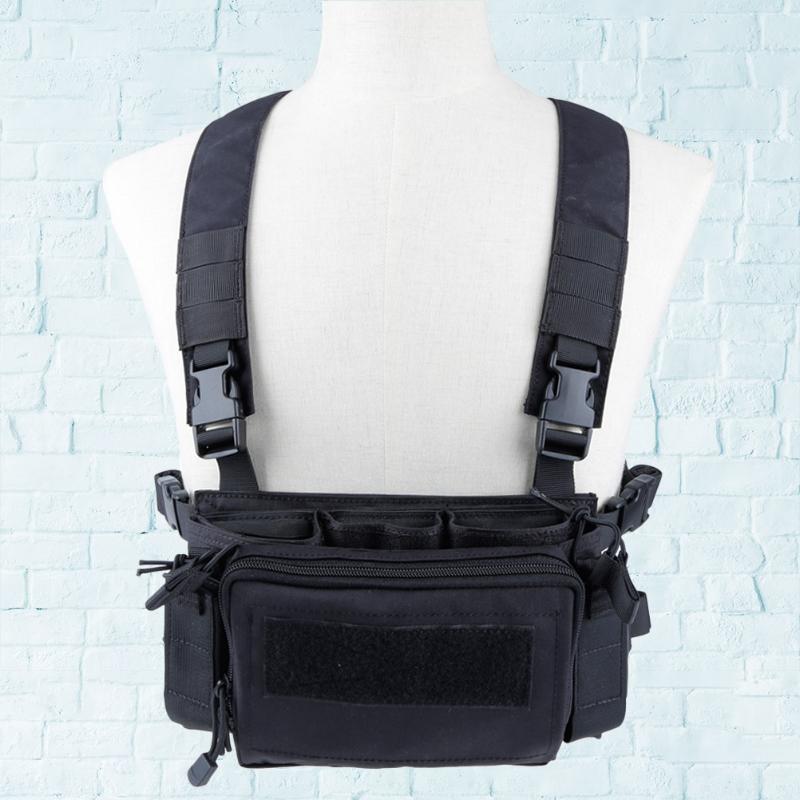 

Hunting Jackets Breathable Chest Vest Rig Multipurpose Molle With Multi-Pockets Bag Fighting Load Carrier For CS Game, Camo;black