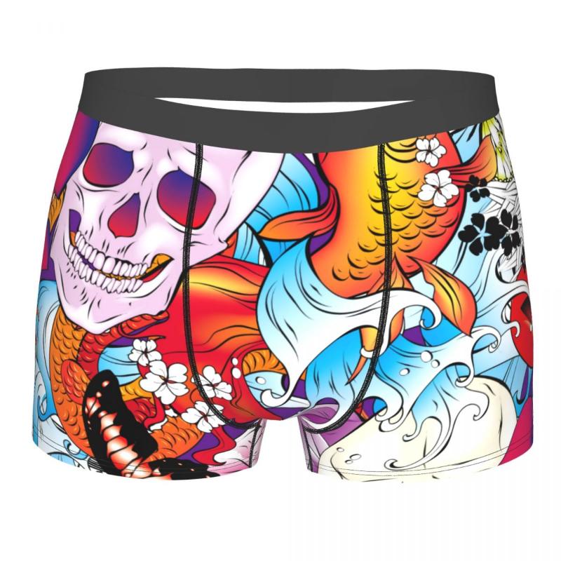 

Underpants Boxer Men Underwear Male Panties Funny Hearts Skull Flowers And Butterflies Shorts Comfortable Homme, Black;white