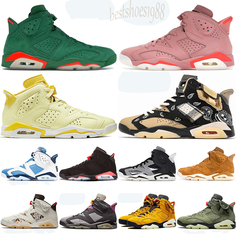 

Jump 6 UNC Bluebird mens basketball shoes Hyper Royal 6s University Blue British Khaki Electric Green Raging Bull Gold Hoops men sports sneakers 40-47, Color 6