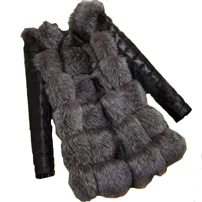 

Women's Fur & Faux Thick Parka Women Coats Luxurious Large Collar Hooded Coat Warm Liner Parkas Long Winter Jacket Top Quality 2021, Black