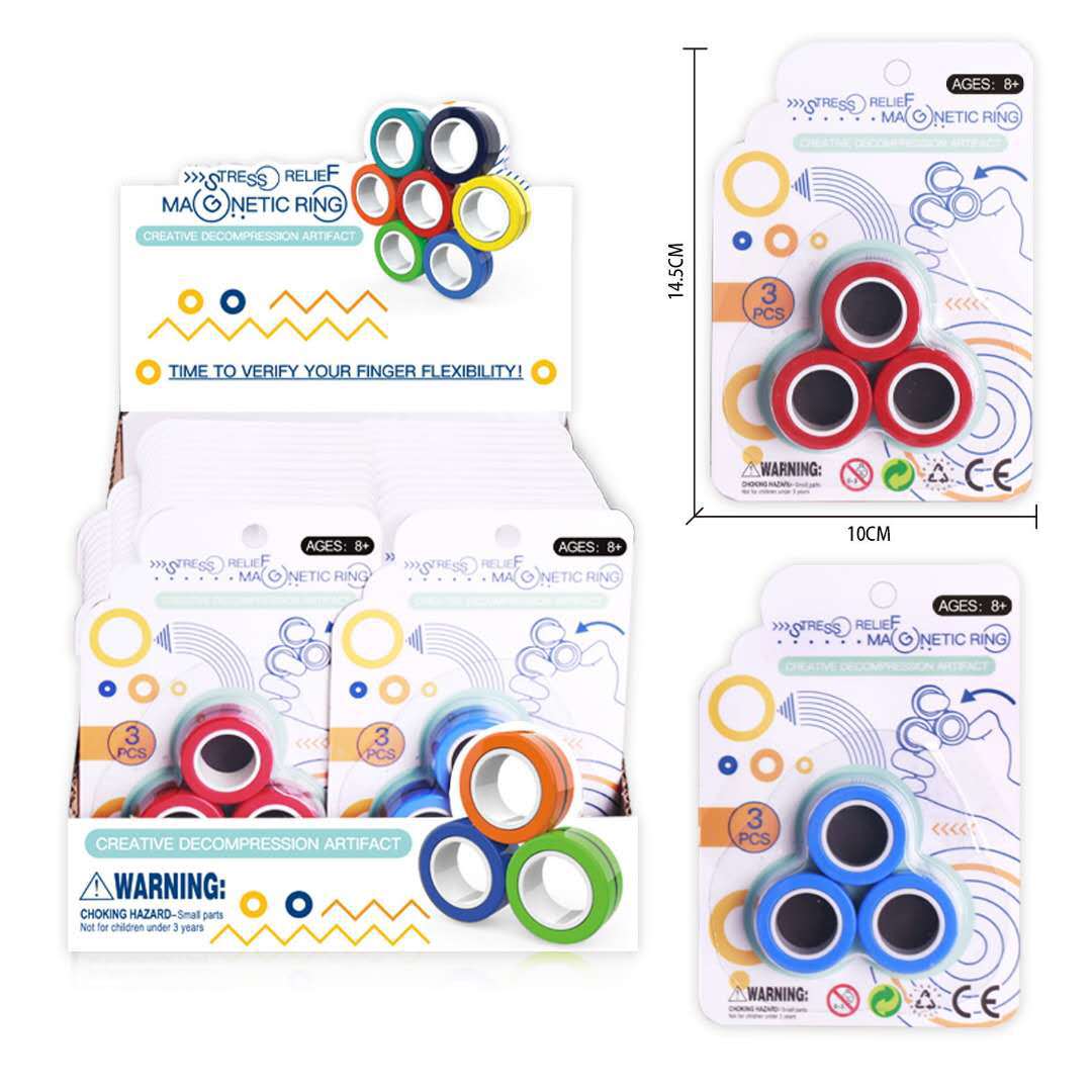 

Magnetic Rings Fidget Toy Set, Idea ADHD Toys, Adult Magnets Spinner for Anxiety Relief Therapy Pack Gift Adults Teens Kids