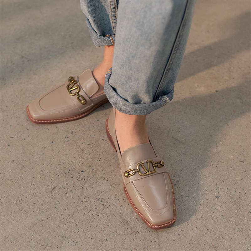 

Shoes natural leather moccasins Dress genuine women's shoes low metal heels decoration block pumps spring 42 QYT1, 1# shoe box