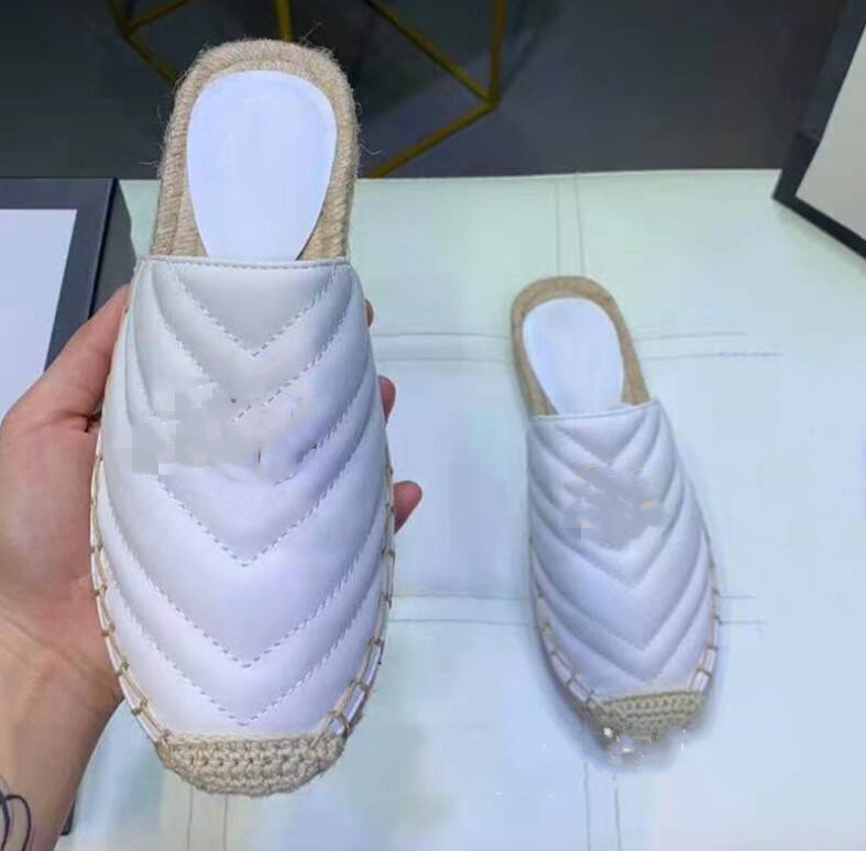 

2021 lastest top luxury Classic designers Women slippers sandals leather Hemp rope weaving Casual Beach Wedding Party Flip Flops flat fisherman Platform shoes