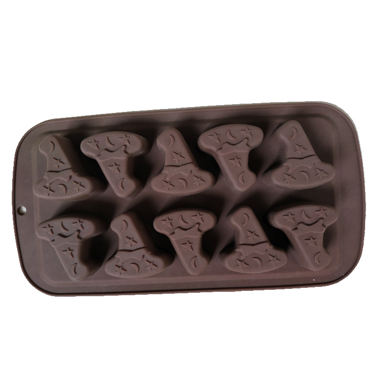 Christmas Candy Molds Witch Hat Baking Moulds Chocolate Molds Silicone Ice Mold Bake Tool 10 Holes 1221525-image-727641554