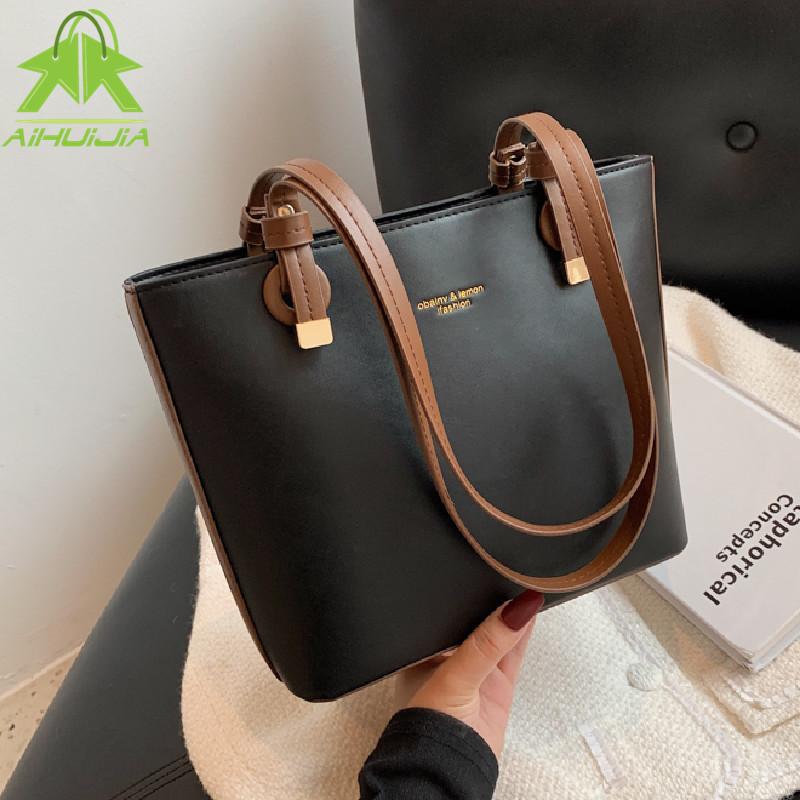 

Evening Bags Luxury Simplicity High Capacity Women's Bag Quality Pu Leather Shoulder Ladies All-match Tote Sac A Main Femme, Black