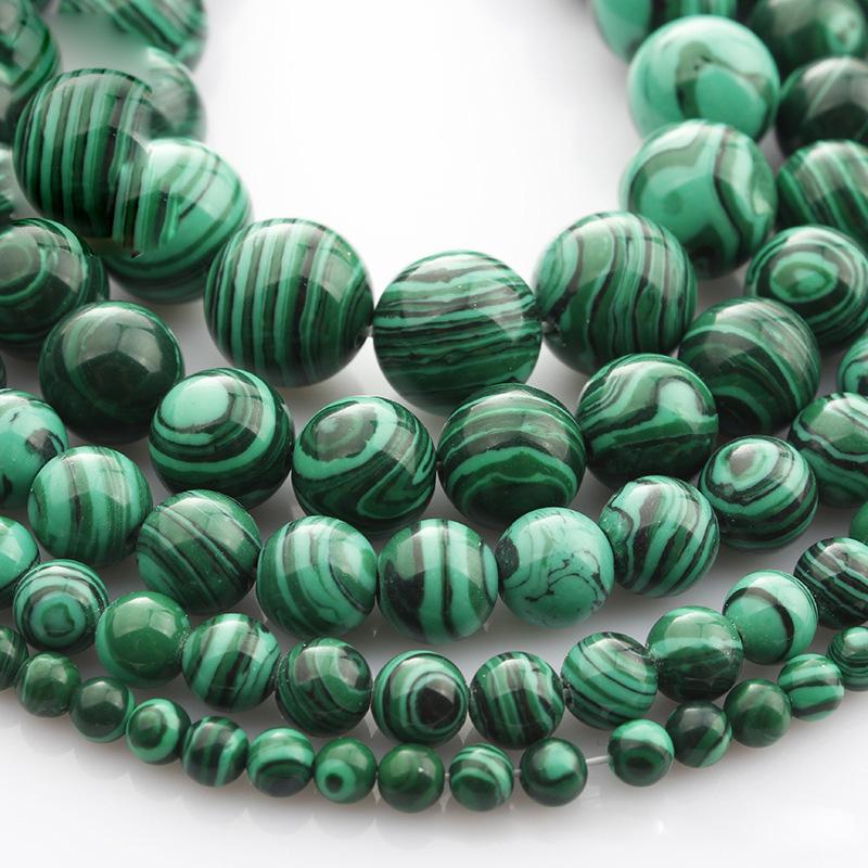

Other 4mm 6mm 8mm 10mm 12mm Round Natural Malachite Stone Loose Beads Lot For Jewelry Making DIY Crafts Findings