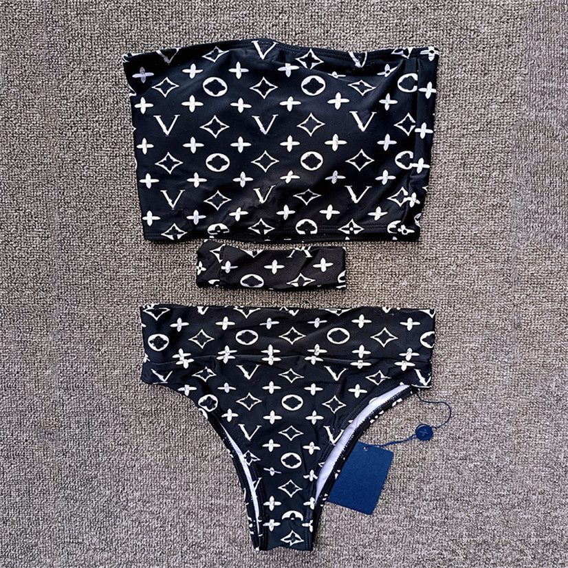 

Ladies Designer Luxury Swimwear Ladie Underwear 2021 Swimsuit Set Brand Bikini Pattern Bust Knitted Beach Swimwears Beautiful, 05