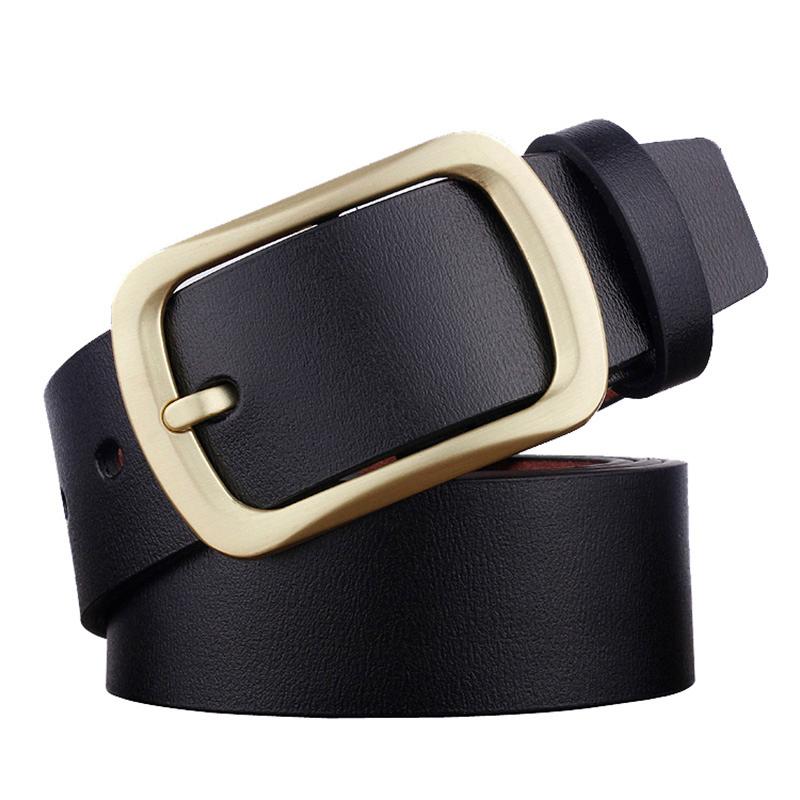

Belts Designer Men High Quality Luxury Retro Golden Buckle Jeans Belt Cowskin Casual Business Cowboy Waistband, Black
