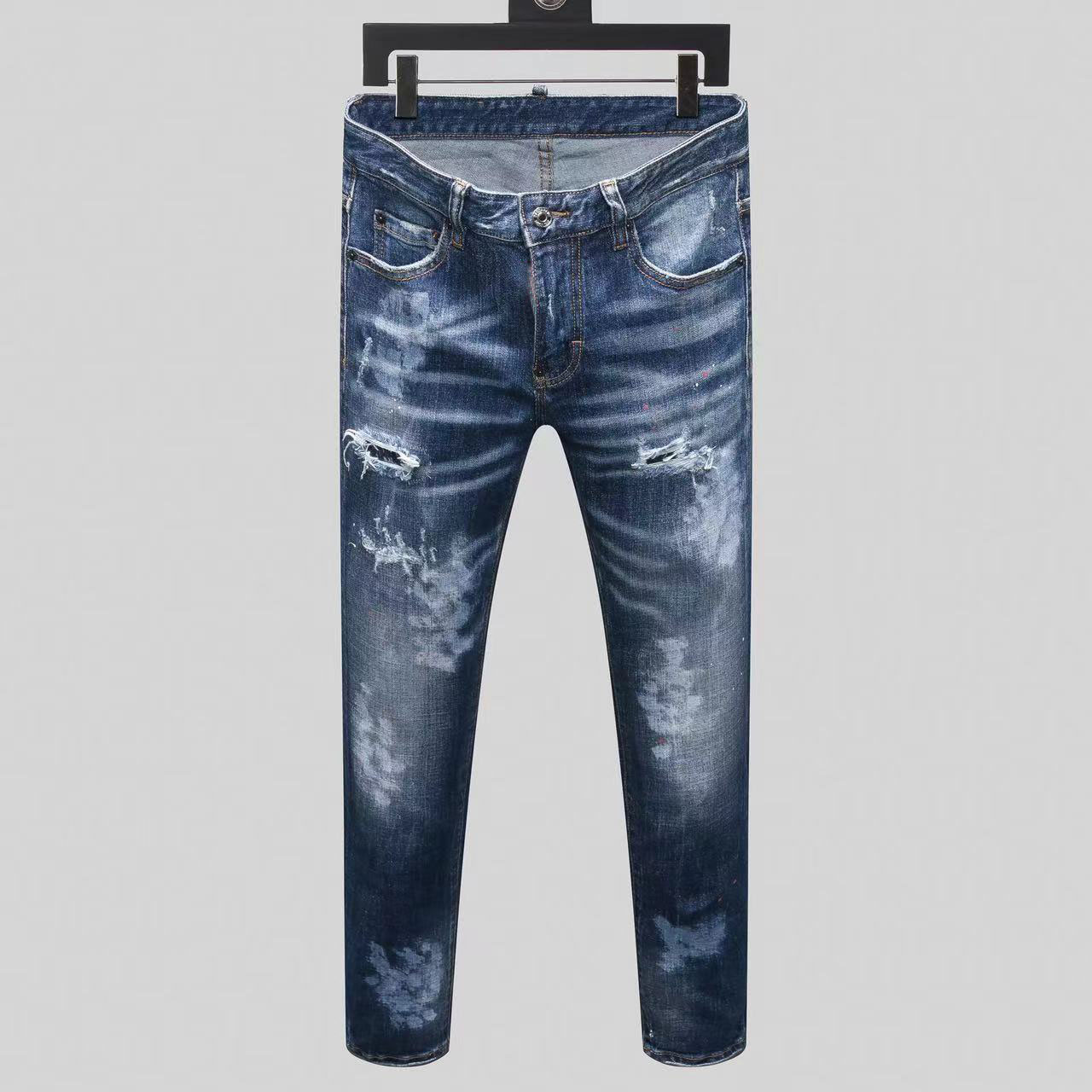 

High Quality Designer Mens Jeans Motocycle HolesLuxury Denim Men Fashion