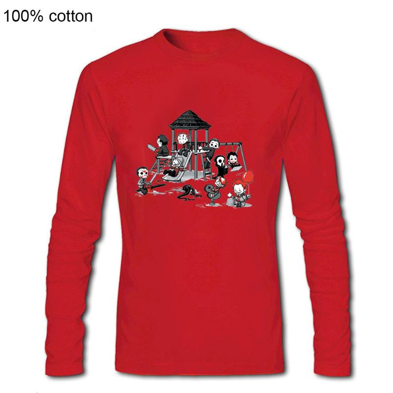 

Men's T-Shirts 2021 Summer Long Sleeve T Shirts Maniac Park Horror Movie Theme Jason Clown Saw Halloween Funny Artsy, No printed