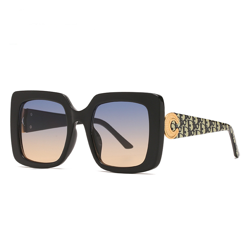 

Oversized Sunglasses For Women Big Frame Colorful Black Square Sun Glasses Female Mirror Unisex Gradient Hop Shades