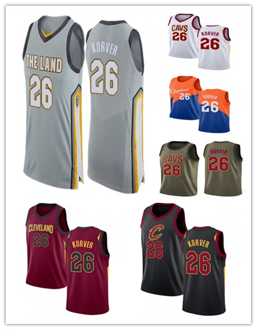

basketball Kyle custom men women youth #26 Korver Cleveland Cavalier basketball jerseys 2021 red Blue jersey leave number name, Black;red