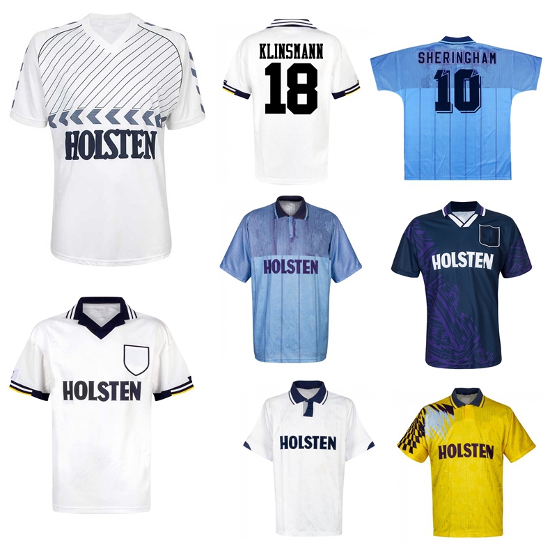 

1984 1986 Maradona Gascoigne Hoddle retro soccer jersey 1991 1992 1993 1994 1995 Mabbutt Sheringham Lineker Klinsmann Barmby vintage classic football shirt, 93 95 home jersey