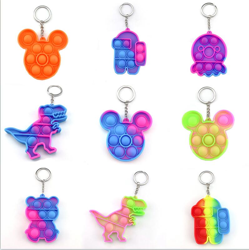 

Anti Dinosaur Bear Pop Push Relief Anxiety Poo-its Fidget Toy Chain Toys Board Decompression Octopus Stress Keychain Bubbles Bubble Key Awda